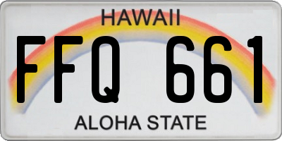 HI license plate FFQ661