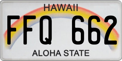 HI license plate FFQ662
