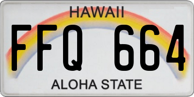 HI license plate FFQ664