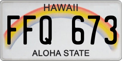 HI license plate FFQ673