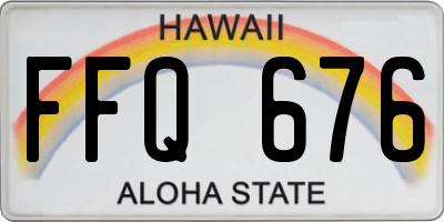 HI license plate FFQ676