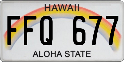 HI license plate FFQ677