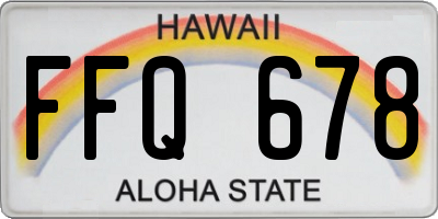 HI license plate FFQ678