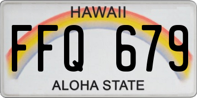 HI license plate FFQ679