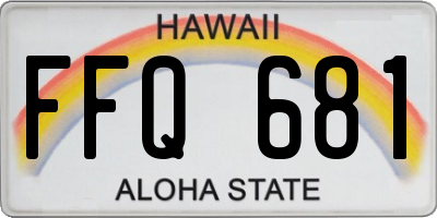 HI license plate FFQ681