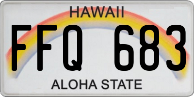 HI license plate FFQ683