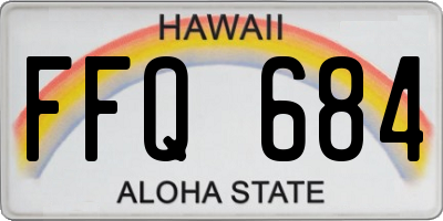 HI license plate FFQ684