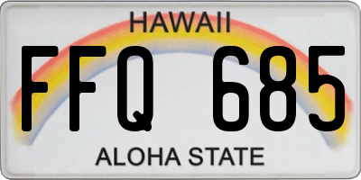 HI license plate FFQ685