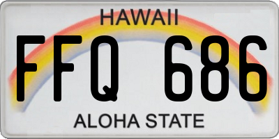 HI license plate FFQ686