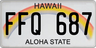 HI license plate FFQ687