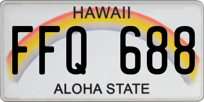 HI license plate FFQ688
