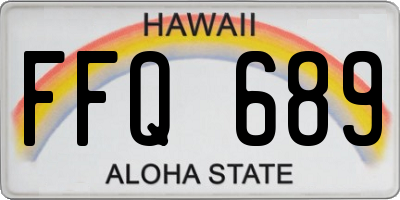 HI license plate FFQ689