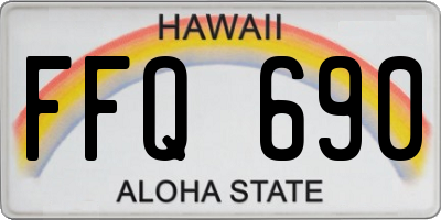 HI license plate FFQ690