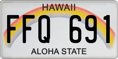 HI license plate FFQ691