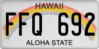 HI license plate FFQ692