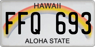 HI license plate FFQ693