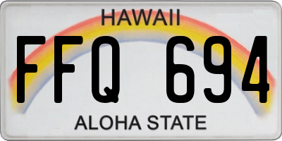HI license plate FFQ694