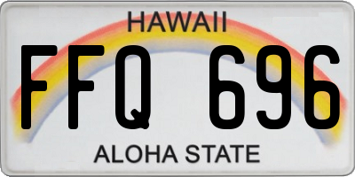 HI license plate FFQ696