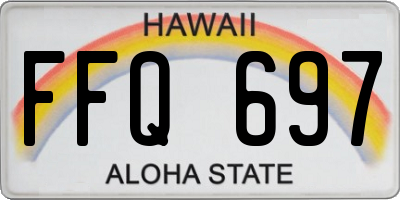 HI license plate FFQ697