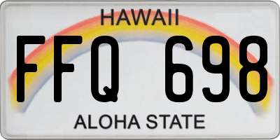HI license plate FFQ698