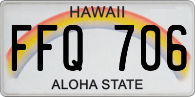 HI license plate FFQ706