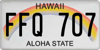 HI license plate FFQ707