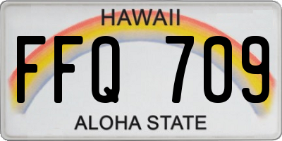 HI license plate FFQ709