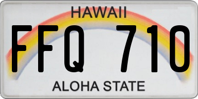 HI license plate FFQ710