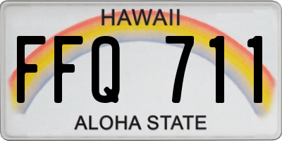 HI license plate FFQ711