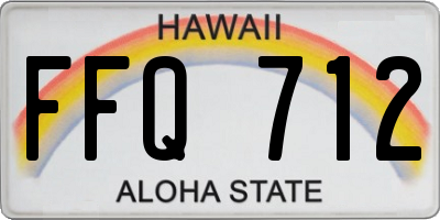 HI license plate FFQ712