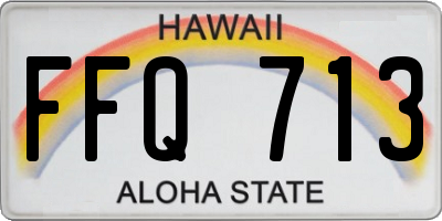 HI license plate FFQ713