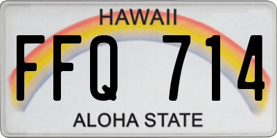 HI license plate FFQ714