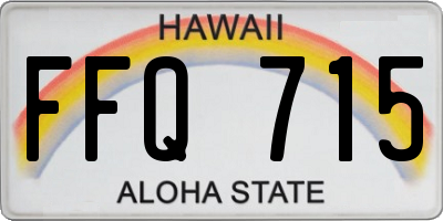 HI license plate FFQ715