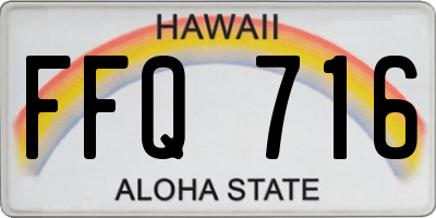 HI license plate FFQ716