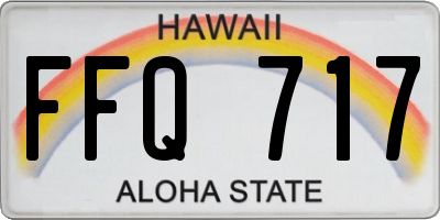 HI license plate FFQ717