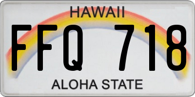HI license plate FFQ718