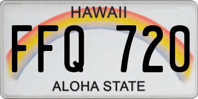 HI license plate FFQ720