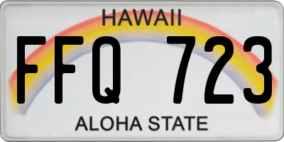 HI license plate FFQ723