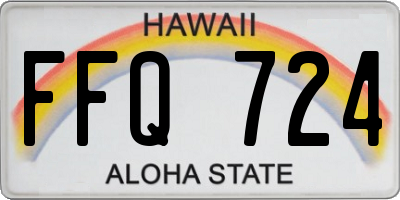 HI license plate FFQ724