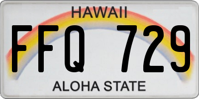 HI license plate FFQ729