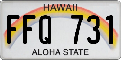 HI license plate FFQ731