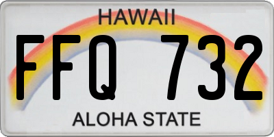 HI license plate FFQ732