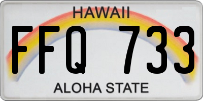 HI license plate FFQ733