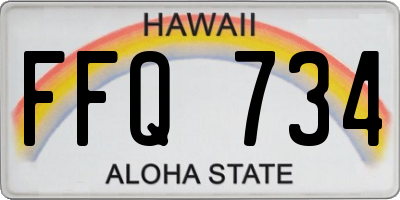 HI license plate FFQ734