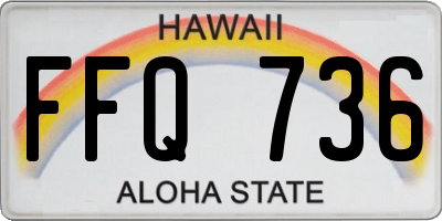 HI license plate FFQ736