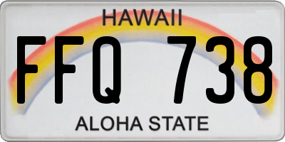 HI license plate FFQ738