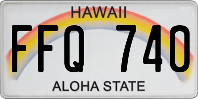 HI license plate FFQ740