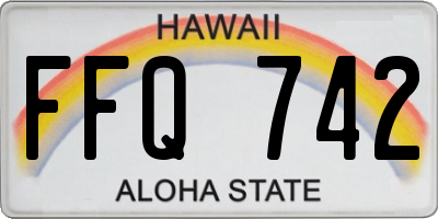 HI license plate FFQ742