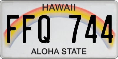 HI license plate FFQ744