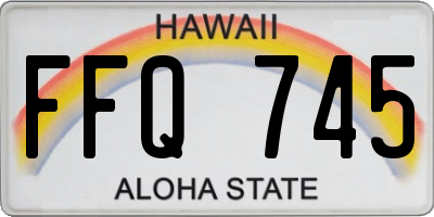 HI license plate FFQ745